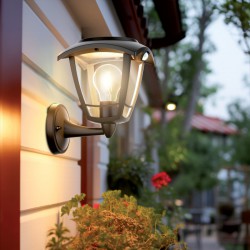 LED Ηλιακό φωτιστικό Ρετρό Μαύρο Με Αισθητήρα Κίνησης 400Lm IP44 - Xanlite