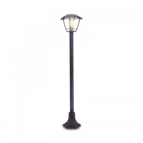 LED Ηλιακό φωτιστικό Ρετρό Κολόνα Μαύρη Με Αισθητήρα Κίνησης 400Lm IP44 - Xanlite