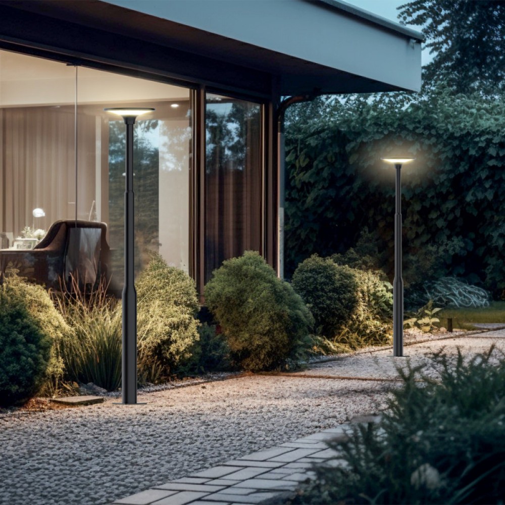 LED Ηλιακό φωτιστικό Κολόνα Μαύρη 2200Lm IP65 CCT 3000-4000K - Xanlite