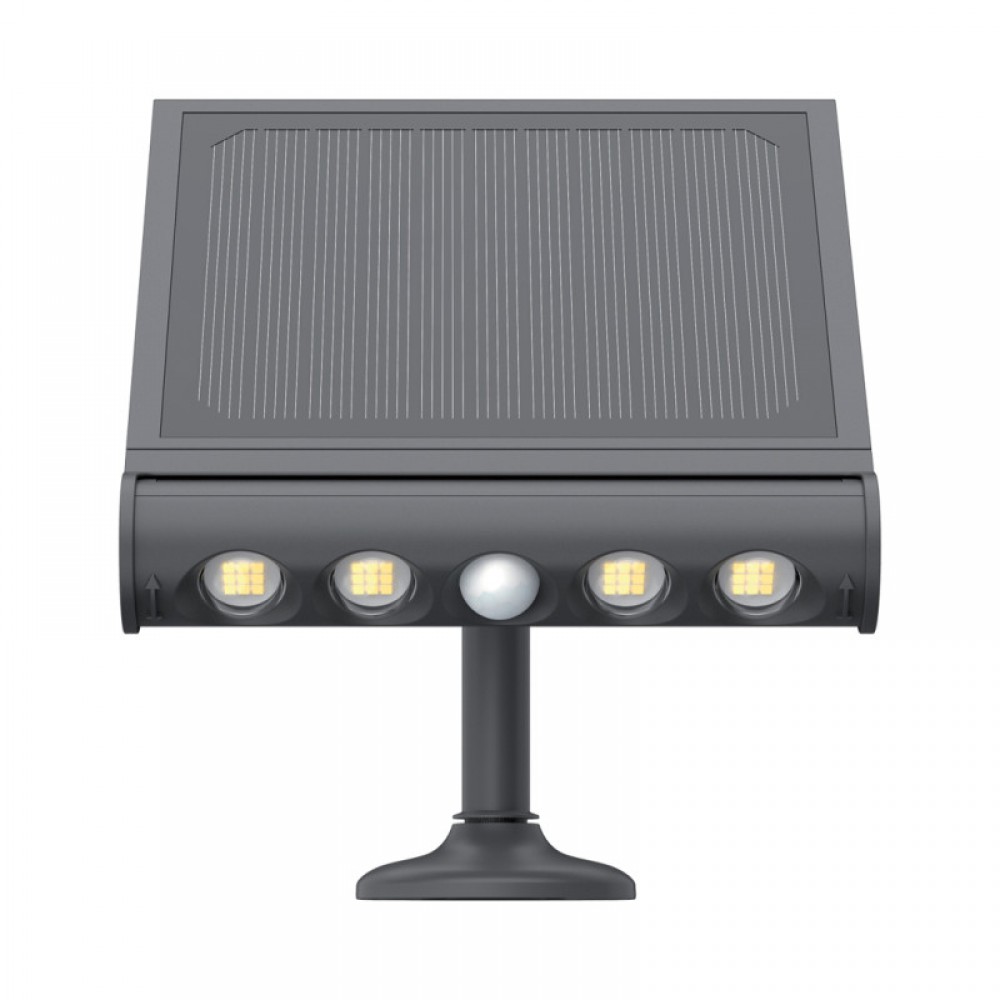 LED Ηλιακό φωτιστικό με Αποσπώμενο Πάνελ, Μαύρο, Με αισθητήρα Κίνησης 1000 Lumens IP65 - Xanlite