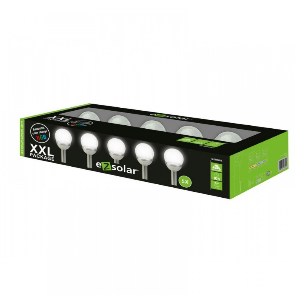 XANLITE ΗΛΙΑΚΟ ΚΑΡΦΩΤΟ LED RGB Κ ΛΕΥΚΟ IP44 ΑΛΟΥΜΙΝΙΟ Κ ΓΥΑΛΙ ΑΥΤΟΝ 8H Φ80x365ΜM - ΣΥΣΚ 5 TEM