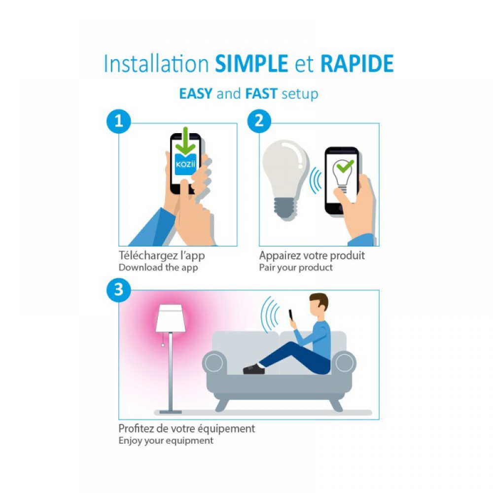 Λαμπτήρας KOZII SMD GU10 5W 345LM SPOT RGB + CCT SMART BULB - Xanlite