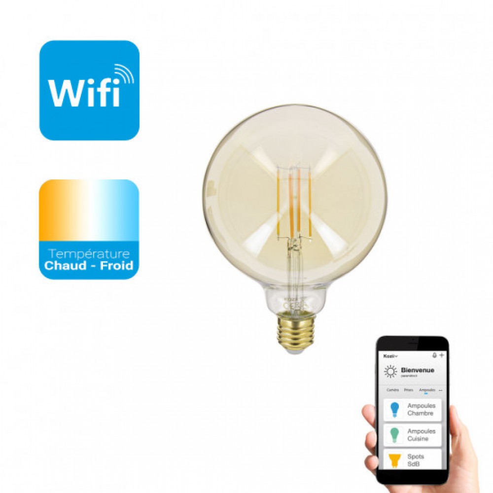 Λαμπτήρας KOZII FILAMENT SMART BULB E27 4.9W 470LM G125 CCT - Xanlite