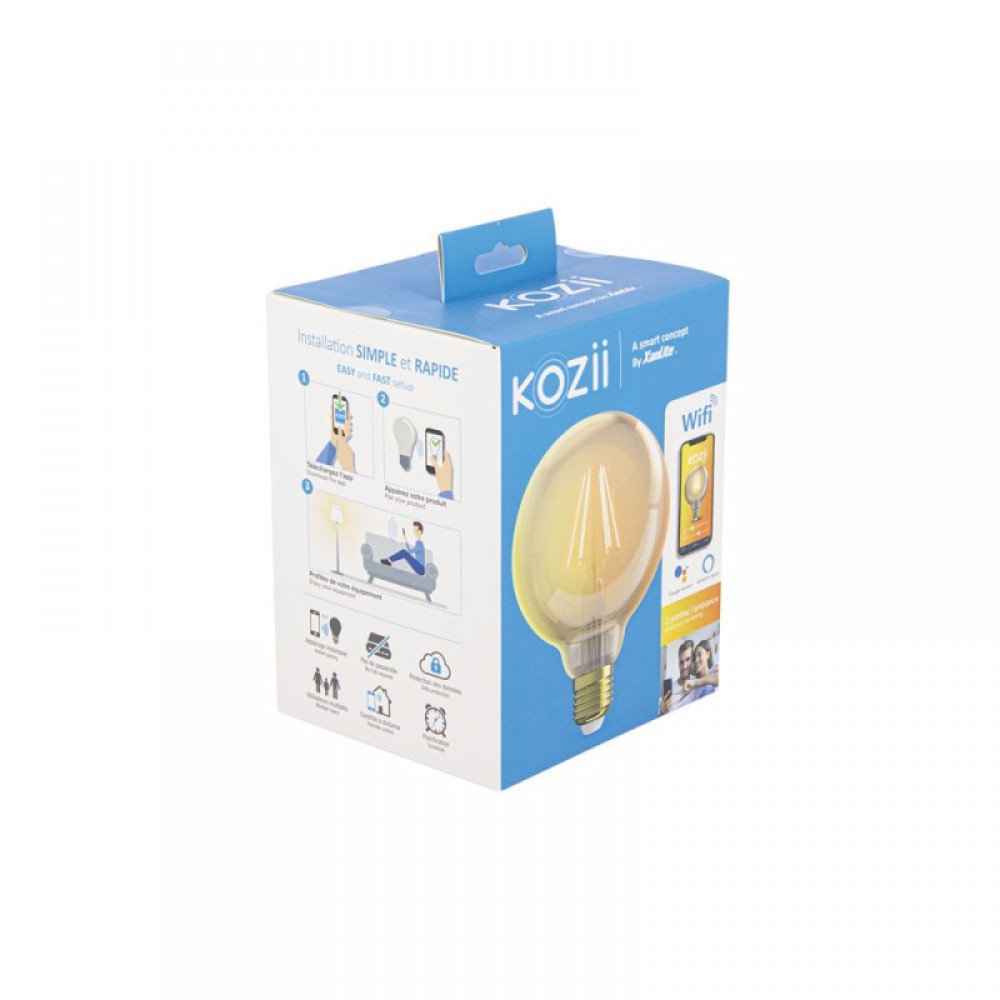 Λαμπτήρας KOZII FILAMENT SMART BULB E27 4.9W 470LM G125 CCT - Xanlite