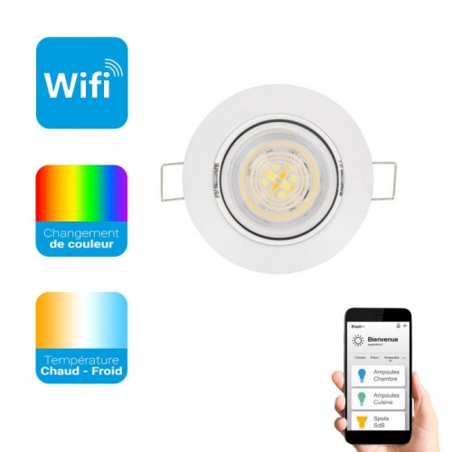 XANLITE KOZII ΦΩΤΙΣΤΙΚΟ SPOT ΛΕΥΚΟ LED SMART WIFI Κ BLUETOOTH CCT K RGB GU10 5W 345LM