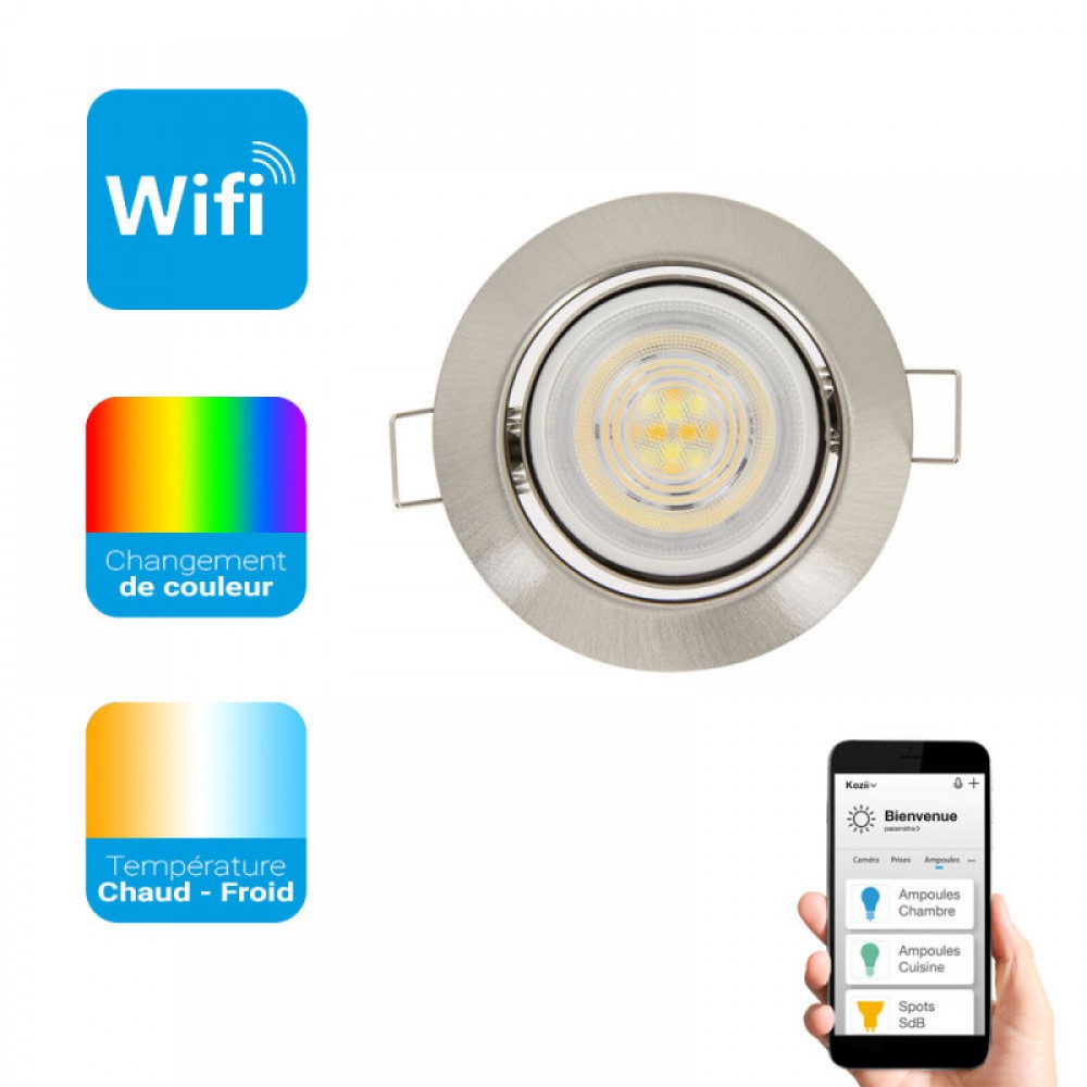 XANLITE KOZII ΦΩΤΙΣΤΙΚΟ SPOT ΑΠΟ ΑΛΟΥΜΙΝΙΟ LED SMART WIFI Κ BLUETOOTH CCT K RGB GU10 5W 345LM