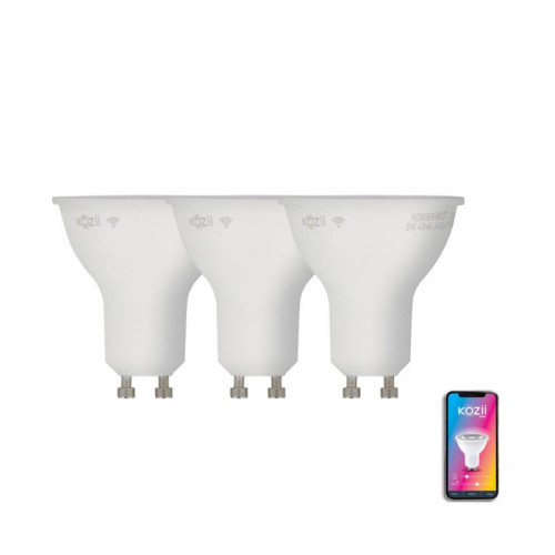 XANLITE KOZII ΛΑΜΠΤΗΡΑΣ LED SMART WIFI K BLUETOOTH CCT K RGB GU10 5W 345LΜ ΣΥΣΚΕΥΑΣΙΑ 3 ΤΕΜ