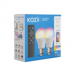 XANLITE KOZII ΣΥΣΚ. 2 ΛΑΜΠΤΗΡΕΣ LED SMART WIFI /BLUETOOTH CCT/RGB E27 A60 7W (60W) 806LM ΚΑΙ ΤΗΛΕΧΕΙΡΙΣΤΗΡΙΟ
