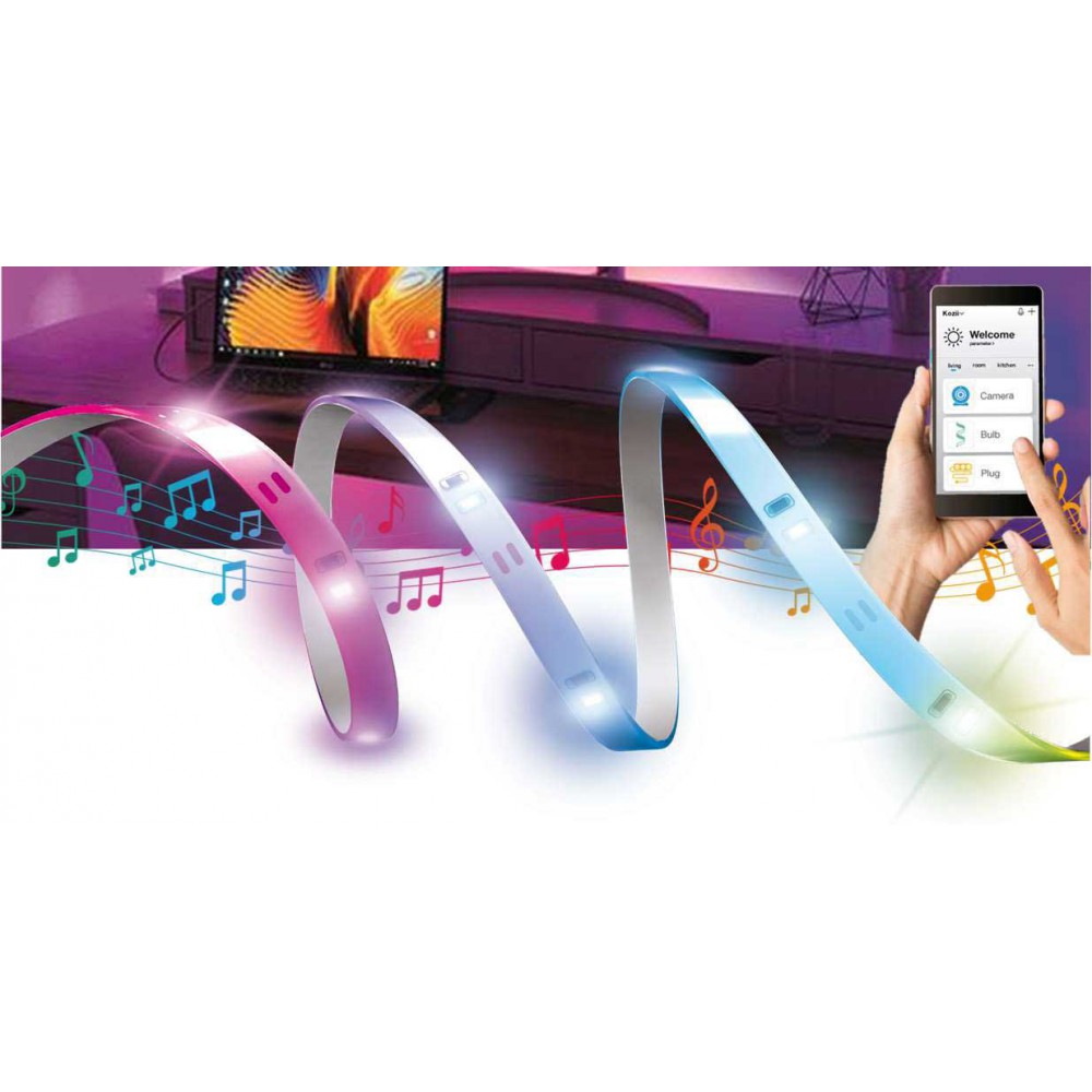 XANLITE KOZII LED ΤΑΙΝΙΑ 3M ΜΕ ΜΙΚΡΟΦΩΝΟ RGB USB