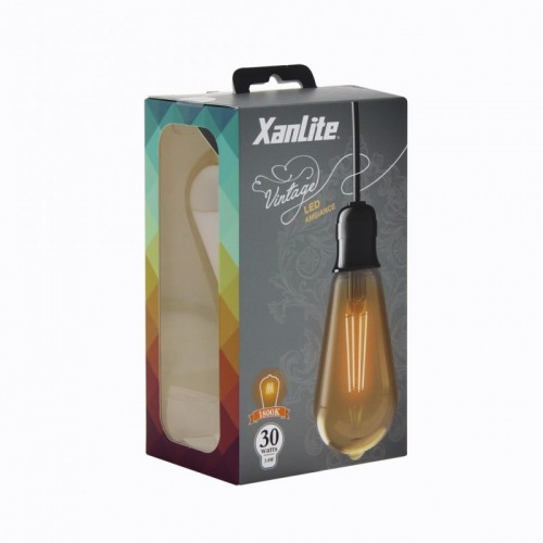XANLITE ΛΑΜΠΤΗΡΑΣ LED DECO EDISON ST64 E27 3,8W (30W) ΖΕΣΤΟ ΛΕΥΚΟ ΦΩΣ 1800K 340LM