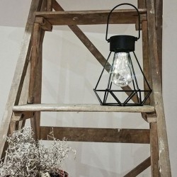 LED Ηλιακό Επιτραπέζιο Διακοσμητικό Φωτιστικό Ρετρό Μαύρο IP44 - XANLITE