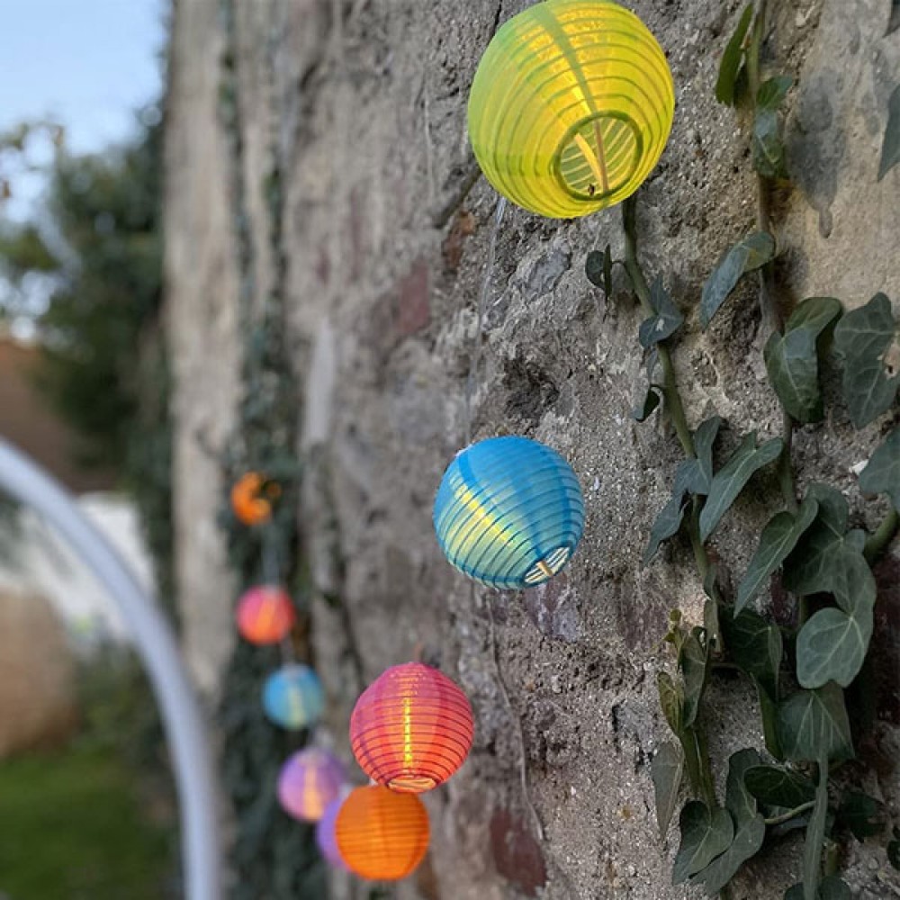 LED Ηλιακή Γιρλάντα Με 8 Πολύχρωμες Μπάλες 5m IP44 - XANLITE