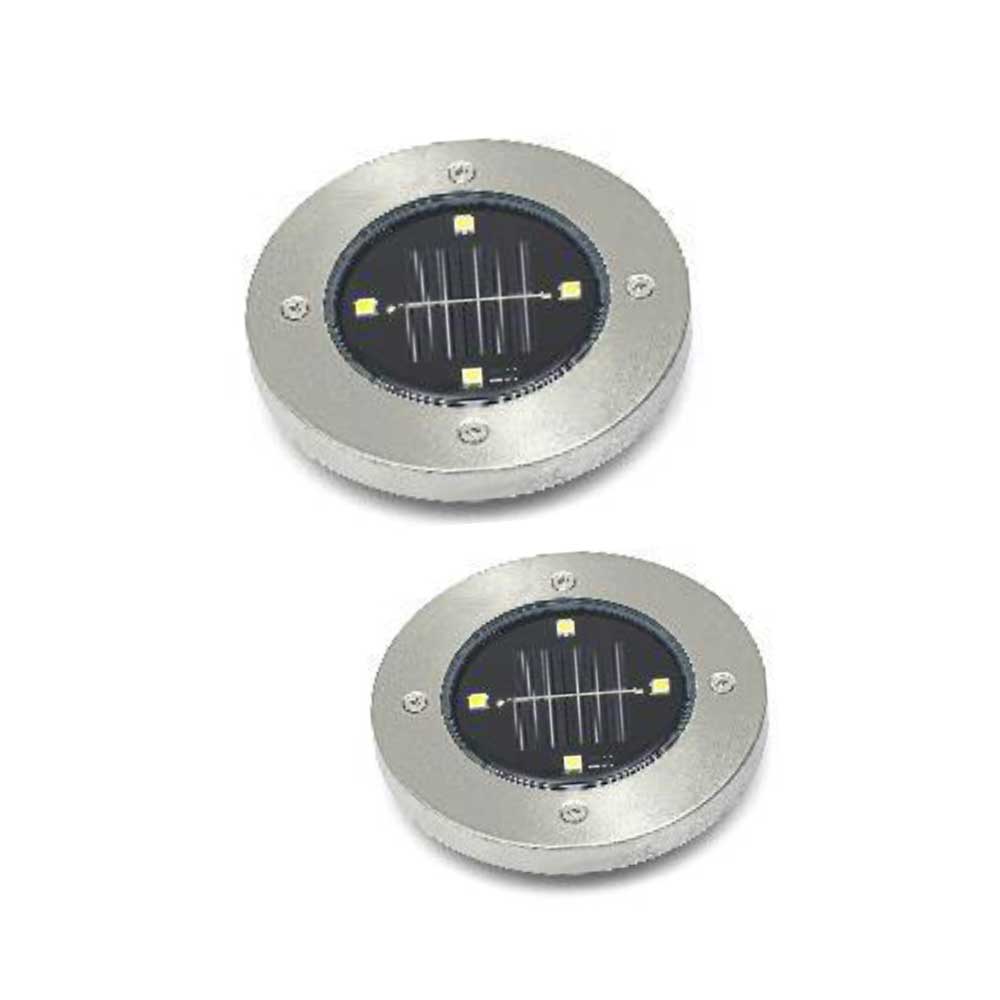 XANLITE ΗΛΙΑΚΟ ΔΑΠΕΔΟΥ ΣΤΡΟΓΓΥΛΟ LED IP44 ΑΛΟΥΜΙΝΙΟ ΚΑΙ ΠΛΑΣΤΙΚΟ ΑΥΤΟΝΟΜΙΑ 8Η Φ12x2CM ΣΥΣΚΕΥΑΣΙΑ 2 ΤΕΜΑΧΙΑ - XANLITE