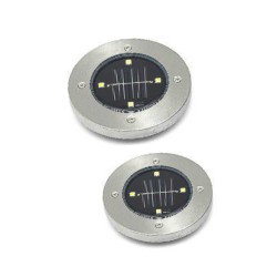 XANLITE ΗΛΙΑΚΟ ΔΑΠΕΔΟΥ ΣΤΡΟΓΓΥΛΟ LED IP44 ΑΛΟΥΜΙΝΙΟ ΚΑΙ ΠΛΑΣΤΙΚΟ ΑΥΤΟΝΟΜΙΑ 8Η Φ12x2CM ΣΥΣΚΕΥΑΣΙΑ 2 ΤΕΜΑΧΙΑ - XANLITE