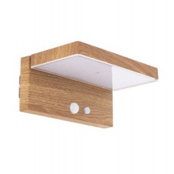 LED Ηλιακό Φωτιστικό Τοίχου Σε Χρώμα Ξύλου Με Αισθητήρα Κίνησης IP44 - Xanlite