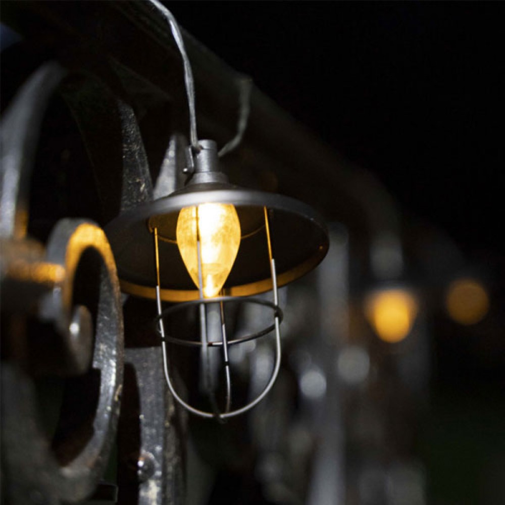 LED Ηλιακή Γιρλάντα Με 10 Mπάλες Σε Industrial Στυλ 3m IP44 - XANLITE