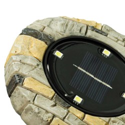 EZSOLAR ΗΛΙΑΚΟ ΔΑΠΕΔΟΥ ΣΤΡΟΓΓΥΛΟ ΤΥΠΟΥ ΠΕΤΡΑΣ LED IP44 ΑΛΟΥΜΙΝΙΟ ΚΑΙ ΓΥΑΛΙ ΑΥΤΟΝΟΜΙΑ 8Η - ΣΥΣΚΕΥΑΣΙΑ 2 ΤΕΜΑΧΙΑ