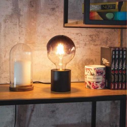 ΦΩΤΙΣΤΙΚΟ ΕΠΙΤΡΑΠΕΖΙΟ ΣΤΡΟΓΓΥΛΟ ΜΕΤΑΛΛΙΚΟ ΜΑΥΡΟ IP20 E27 - Xanlite