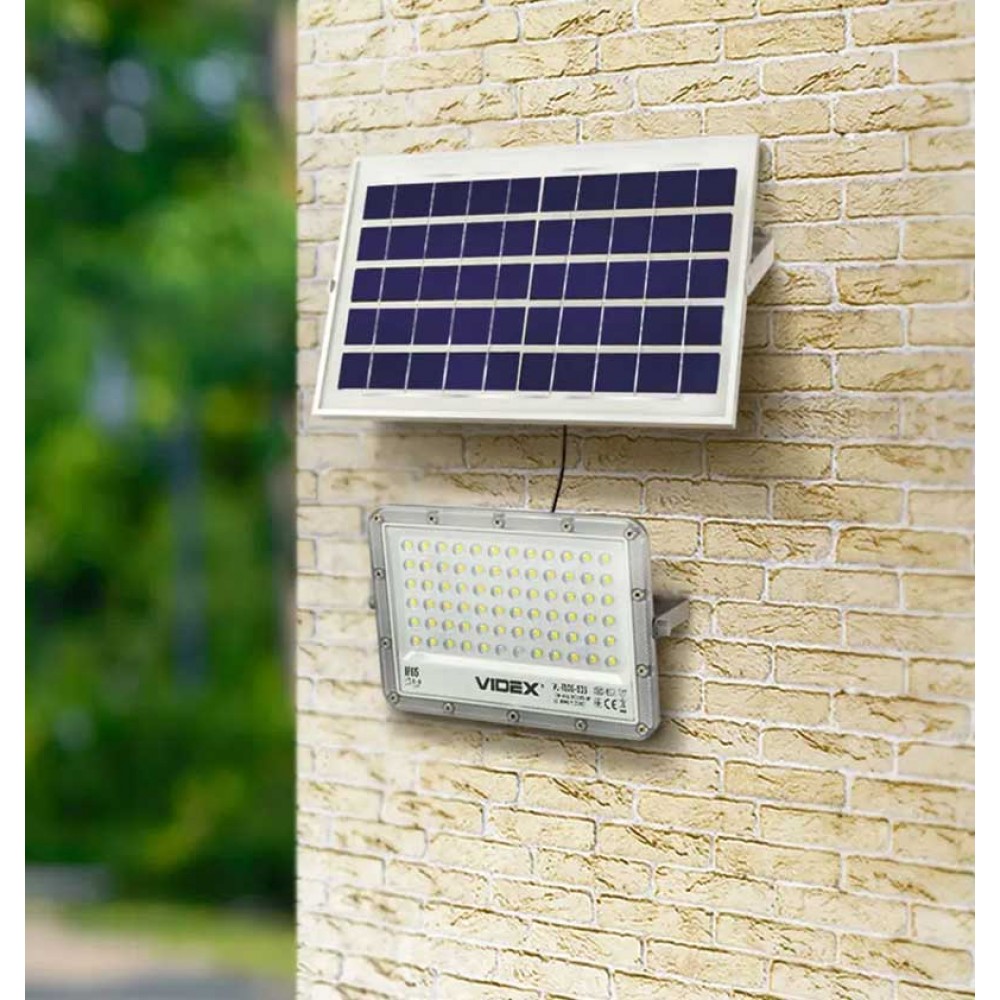 LED Ηλιακός Αυτόνομος Προβολέας Αλουμινίου Με Controller 50W IP65 VIDEX