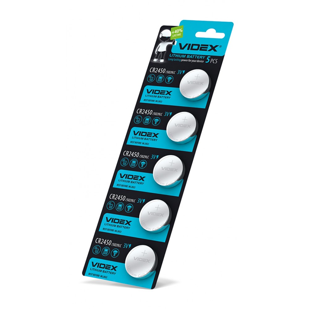 Videx Μπαταρία λιθίου CR2450 5τμχ