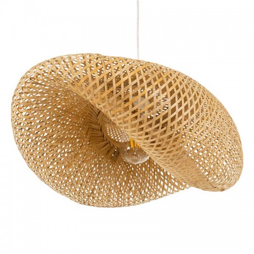 Vintage Κρεμαστό Φωτιστικό Οροφής Μονόφωτο Μπεζ Ξύλινο Bamboo Μ65 x Π46 x Y30cm MEXICO