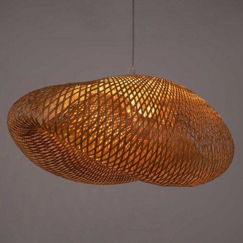 Vintage Κρεμαστό Φωτιστικό Οροφής Μονόφωτο Μπεζ Ξύλινο Bamboo Μ85 x Π55 x Y36cm MEXICO