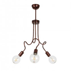 Μοντέρνο Φωτιστικό Οροφής Τρίφωτο Χάλκινο Μεταλλικό Πλέγμα Φ42 x Y60cm ASPECT