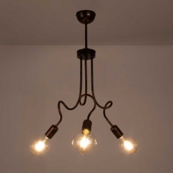 Μοντέρνο Φωτιστικό Οροφής Τρίφωτο Χάλκινο Μεταλλικό Πλέγμα Φ42 x Y60cm ASPECT