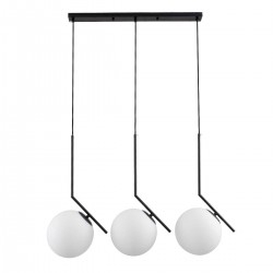 Μοντέρνο Κρεμαστό Φωτιστικό Οροφής Τρίφωτο 3 x E27 Μαύρο - Λευκό Μεταλλικό Μπάλα Μ74 x Π25 x Υ50cm