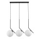 Μοντέρνο Κρεμαστό Φωτιστικό Οροφής Τρίφωτο 3 x E27 Μαύρο - Λευκό Μεταλλικό Μπάλα Μ74 x Π25 x Υ50cm