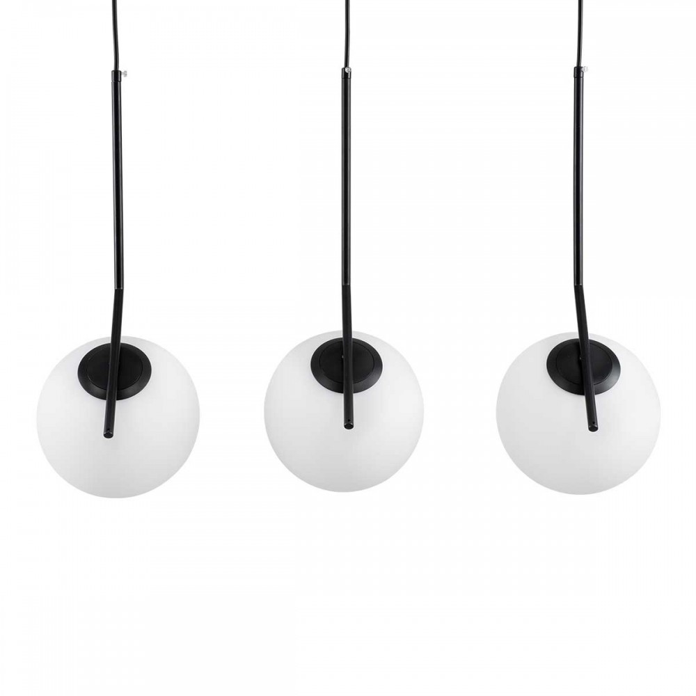 Μοντέρνο Κρεμαστό Φωτιστικό Οροφής Τρίφωτο 3 x E27 Μαύρο - Λευκό Μεταλλικό Μπάλα Μ74 x Π25 x Υ50cm
