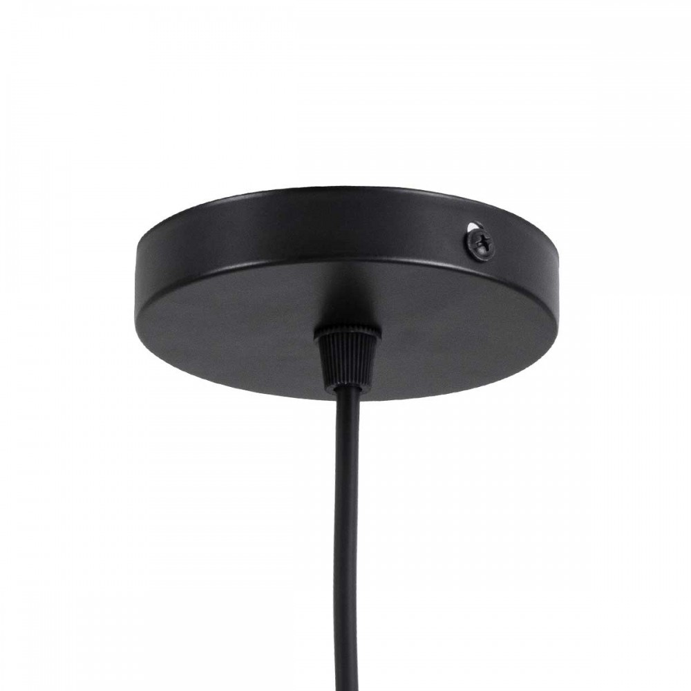 Μοντέρνο Κρεμαστό Φωτιστικό Οροφής Μονόφωτο 1 x E27 Μαύρο - Λευκό Μεταλλικό Μπάλα Φ30 x Υ75cm