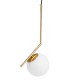 Μοντέρνο Κρεμαστό Φωτιστικό Οροφής Μονόφωτο 1 x E27 Χρυσό - Λευκό Μεταλλικό Μπάλα Φ15 x Υ49cm