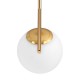 Μοντέρνο Κρεμαστό Φωτιστικό Οροφής Μονόφωτο 1 x E27 Χρυσό - Λευκό Μεταλλικό Μπάλα Φ15 x Υ49cm