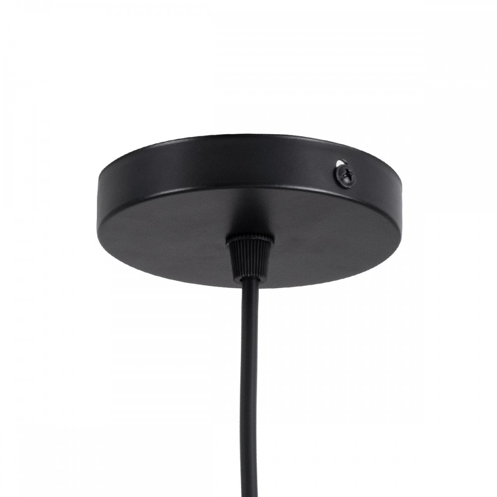 Μοντέρνο Κρεμαστό Φωτιστικό Οροφής Μονόφωτο 1 x E27 Μαύρο - Λευκό Μεταλλικό Μπάλα Φ15 x Υ49cm