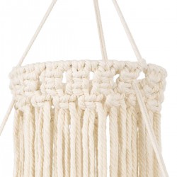 Καπέλο Φωτιστικού Boho - Μακραμέ Πλεκτό Χειροποίητο Μπεζ Υφασμάτινο με Σχοινί Φ30 x Υ90cm ETHIOPIA