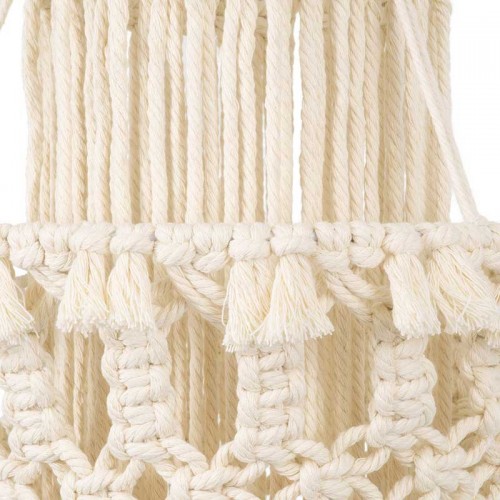 Καπέλο Φωτιστικού Boho - Μακραμέ Πλεκτό Χειροποίητο Μπεζ Υφασμάτινο με Σχοινί Φ30 x Υ90cm ETHIOPIA