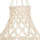Καπέλο Φωτιστικού Μακραμέ Πλεκτό Χειροποίητο Μπεζ Υφασμάτινο με Σχοινί Φ30 x Υ90cm SOMALIA
