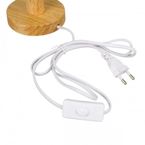 Vintage Επιτραπέζιο Φωτιστικό Πορτατίφ Μονόφωτο Boho - Μακραμέ Πλεκτό Χειροποίητο Μπεζ Υφασμάτινο με Σχοινί Φ15 x Υ30cm RWANDA