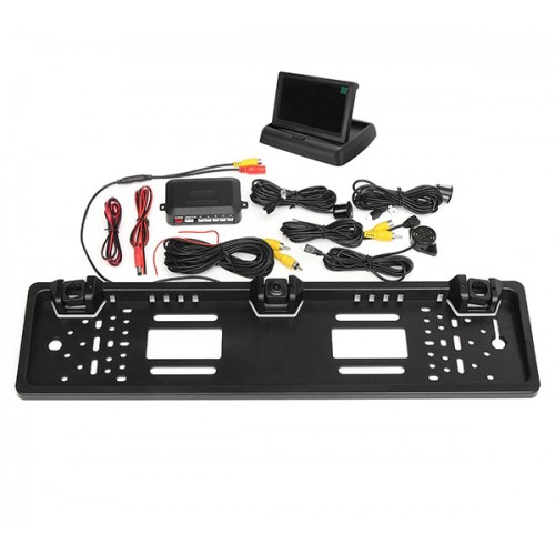 Σύστημα Παρκαρίσματος σε Πλαίσιο Πινακίδας με 2 Αισθητήρες, 1 Κάμερα & Οθόνη 4.3 inch LCD - GloboStar