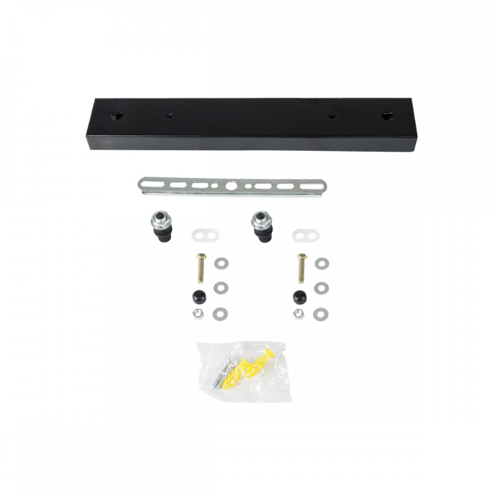 Ροζέτα Φωτιστικού Μαύρη Ορθογώνια με 2 Τρύπες Μ30 x Π5 x Υ2cm