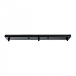 Ροζέτα Φωτιστικού Μαύρη Ορθογώνια με 3 Τρύπες Μ50 x Π5 x Υ2cm