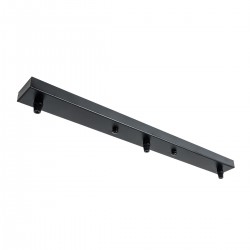 Ροζέτα Φωτιστικού Μαύρη Ορθογώνια με 3 Τρύπες Μ50 x Π5 x Υ2cm