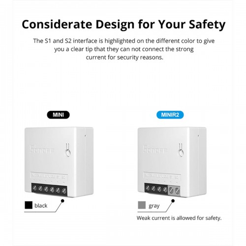 SONOFF MINIR2 - Wi-Fi Smart Switch Two Way Dual Relay (Upgraded) - 2 Output Channel