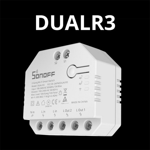 SONOFF DUALR3 - Wi-Fi Smart Switch Two Way Dual Relay & Power Measuring - 2 Output Channel