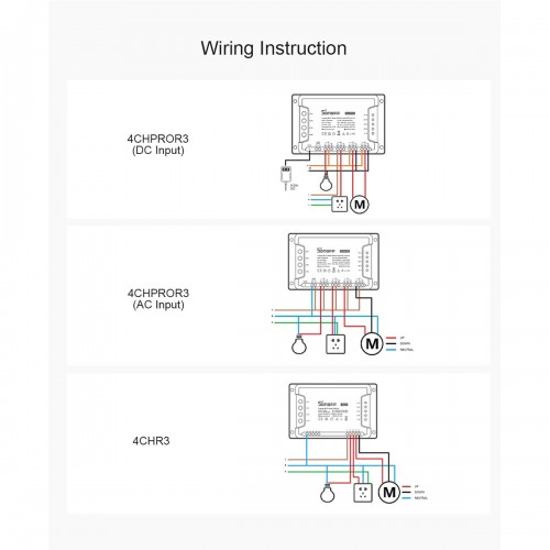 SONOFF 4CHR3 - Wi-Fi Smart Switch DIY Four Way 4 Gang & RF Control - 4 Output Channel