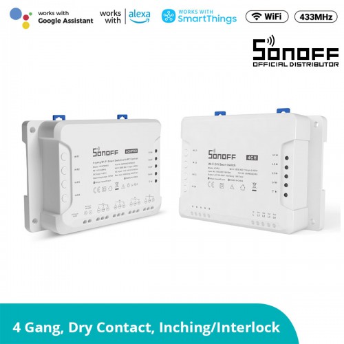 SONOFF 4CHPROR3 - Wi-Fi Smart Switch DIY Four Way 4 Gang & RF Control - 4 Output Channel