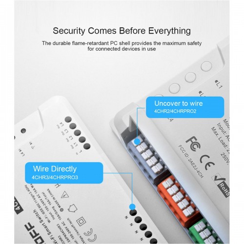 SONOFF 4CHPROR3 - Wi-Fi Smart Switch DIY Four Way 4 Gang & RF Control - 4 Output Channel