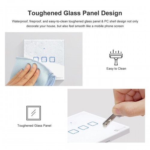 SONOFF T0EU2C-TX-EU-R2 - Wi-Fi Smart Wall Touch Button Switch 2 Way TX GR Series