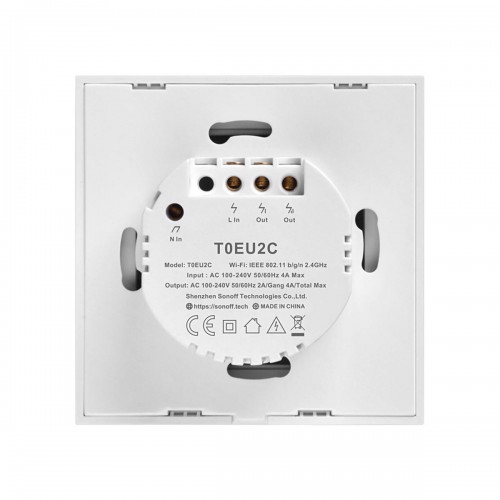 SONOFF T0EU2C-TX-EU-R2 - Wi-Fi Smart Wall Touch Button Switch 2 Way TX GR Series